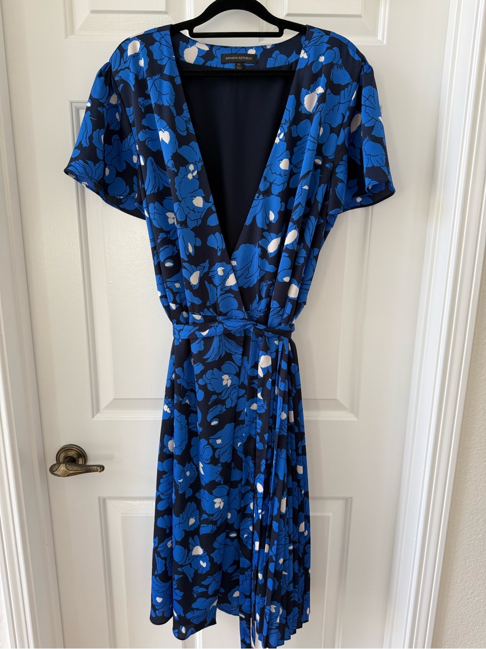 Banana Republic Blue Floral Wrap Dress